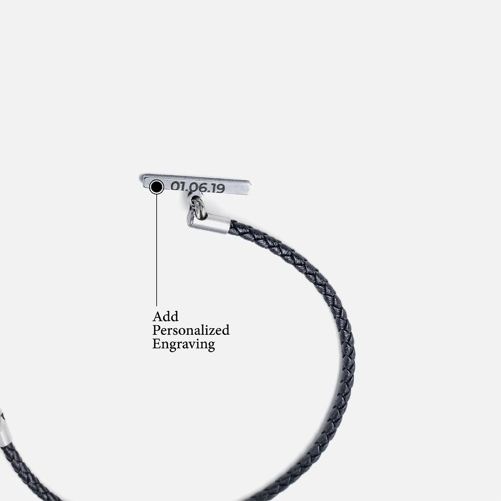 Full Moon II bracelet noir gravure homme Atelier Botini