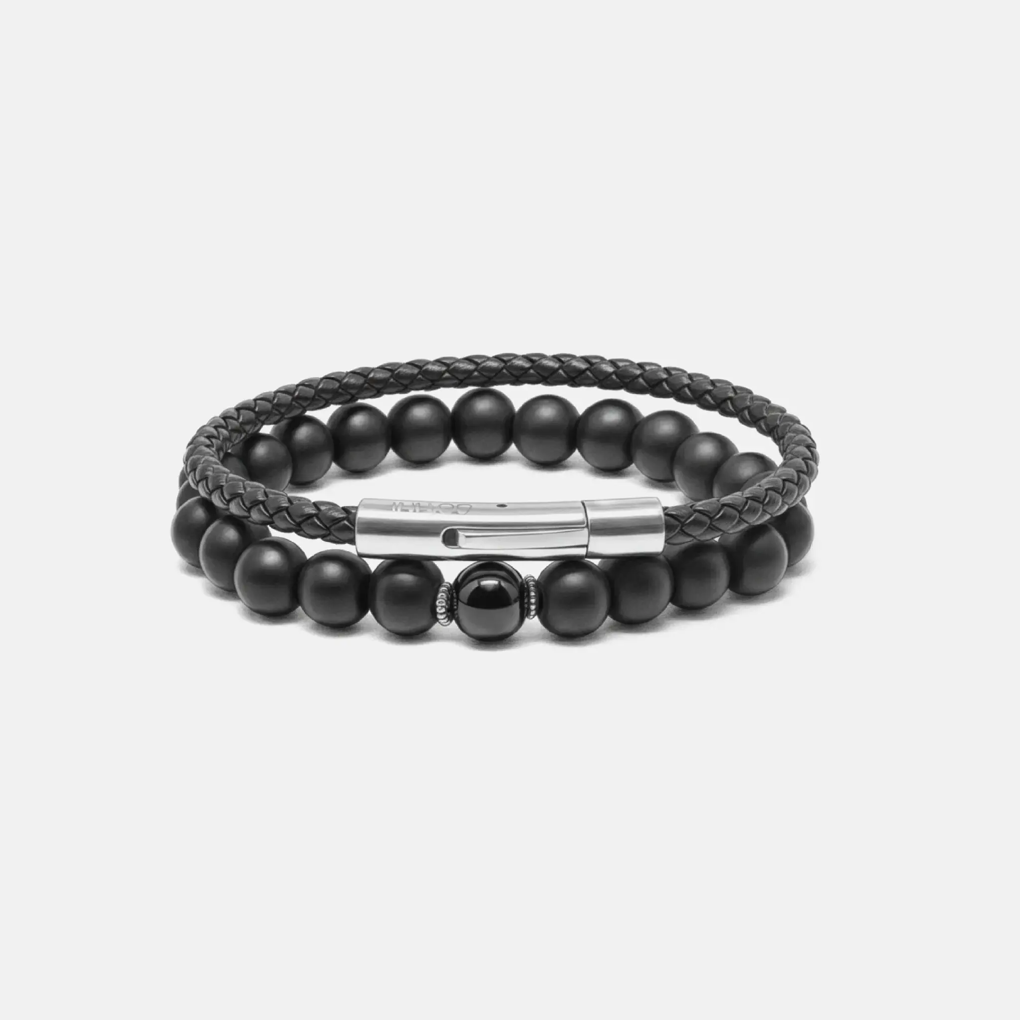 Le Mec Mature double bracelet noir homme Atelier Botini