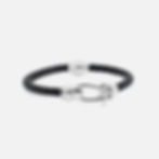 Bracelet Black 1228 en cuir noir et en acier inoxydable Atelier Botini