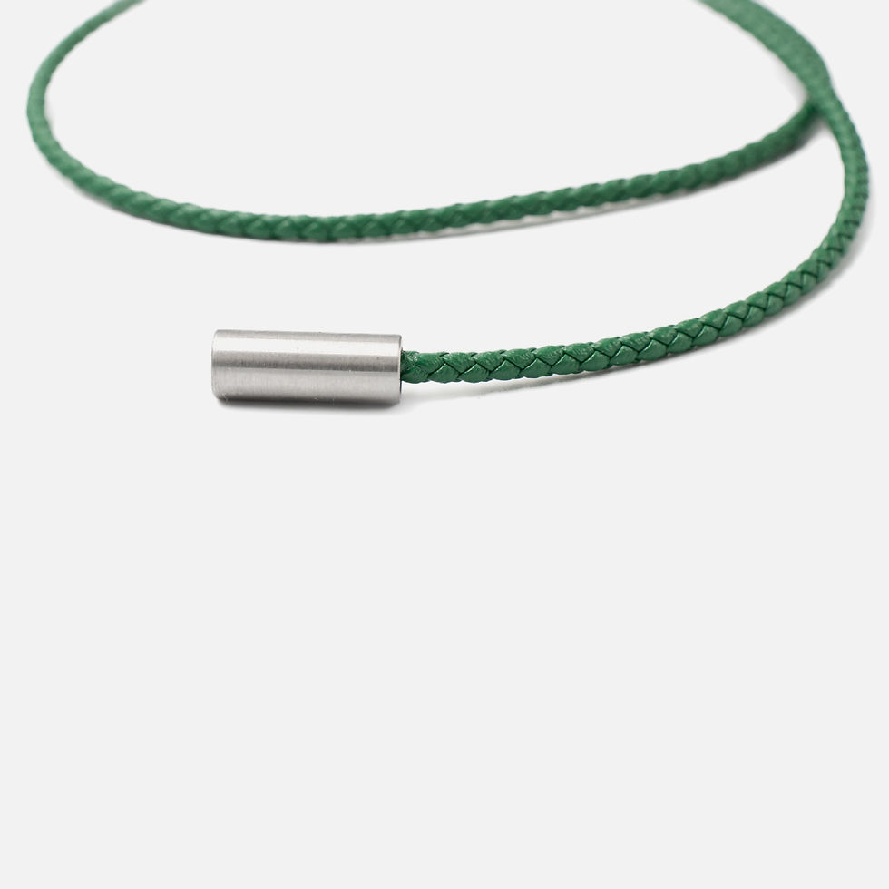 Miniature : Green Elba double bracelet vert homme gravure Atelier Botini
