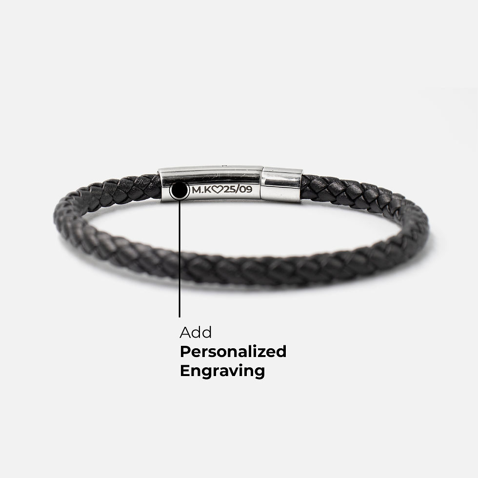 Miniature : Le Mec Mature double bracelet noir gravure homme Atelier Botini