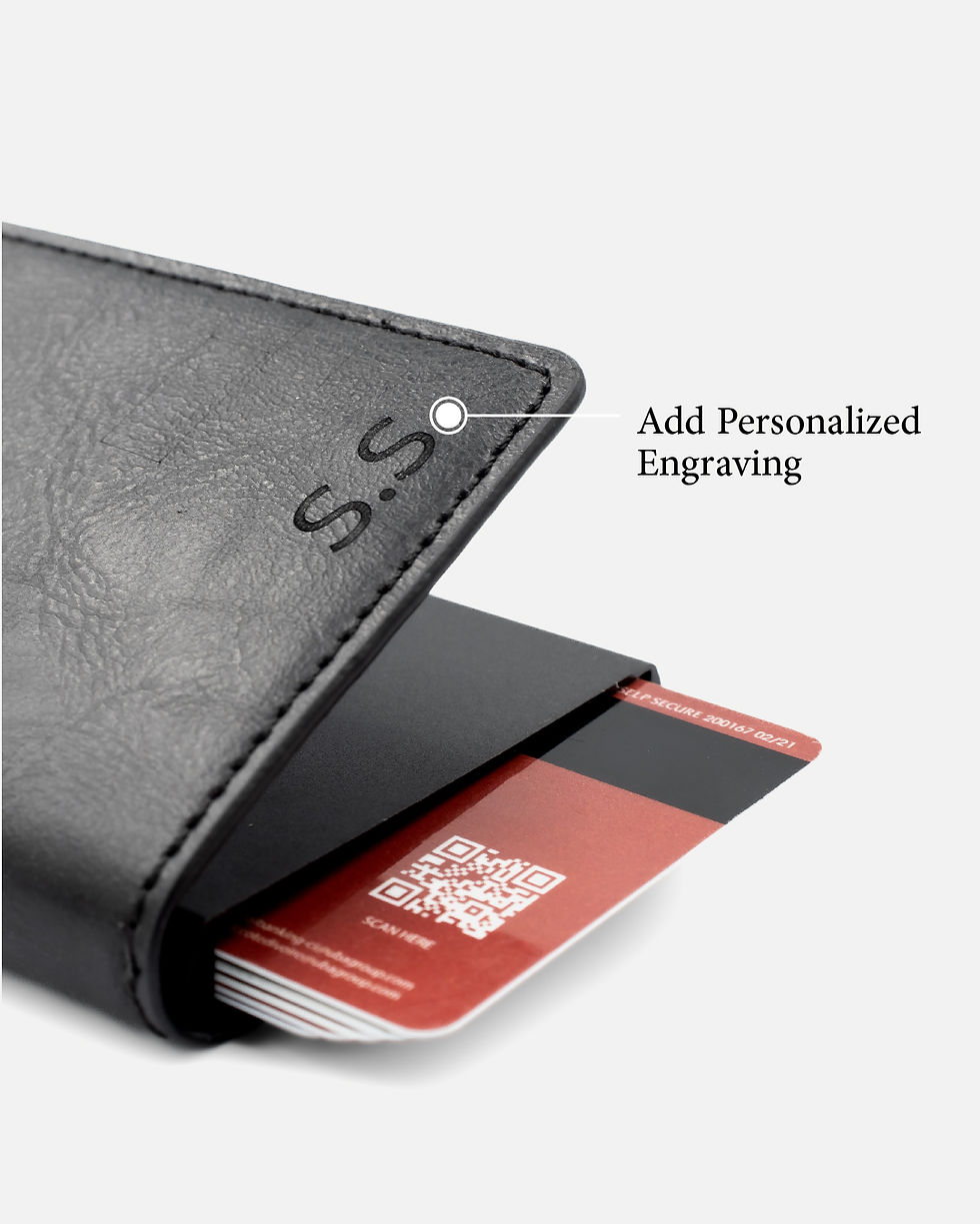 Miniature : Casual porte carte noir anfi RFID gravure Atelier Botini