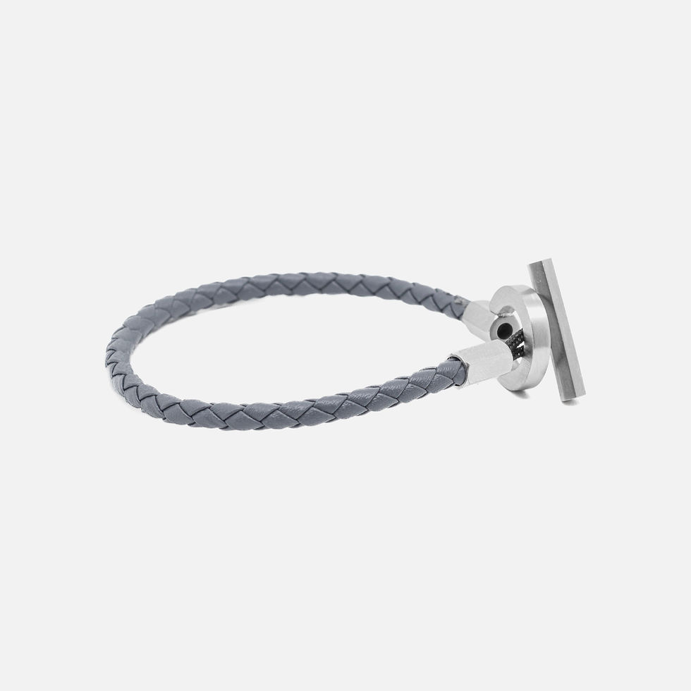 Miniature : Soft bracelet en cuir gris pour homme Atelier Botini