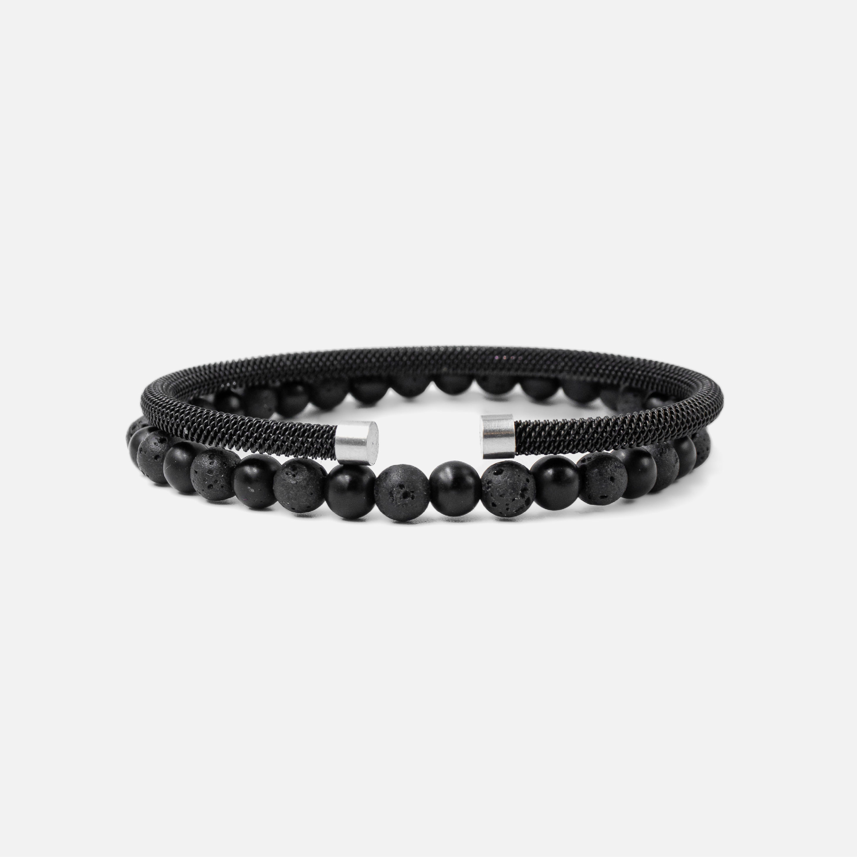 Midnight double bracelet noir homme Atelier Botini