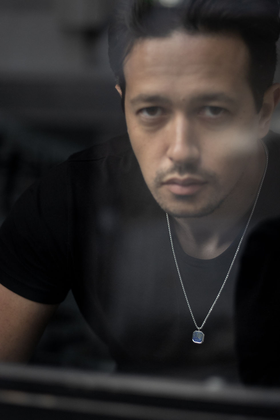 Thumbnail: Lapis Octogone collier porté homme Botini