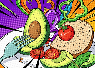 Bright and fun meal on plate