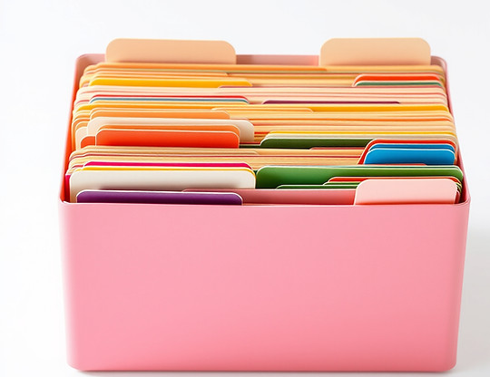 beautiful organised file open to reveal interesting forms in different coloured tabs.jpg