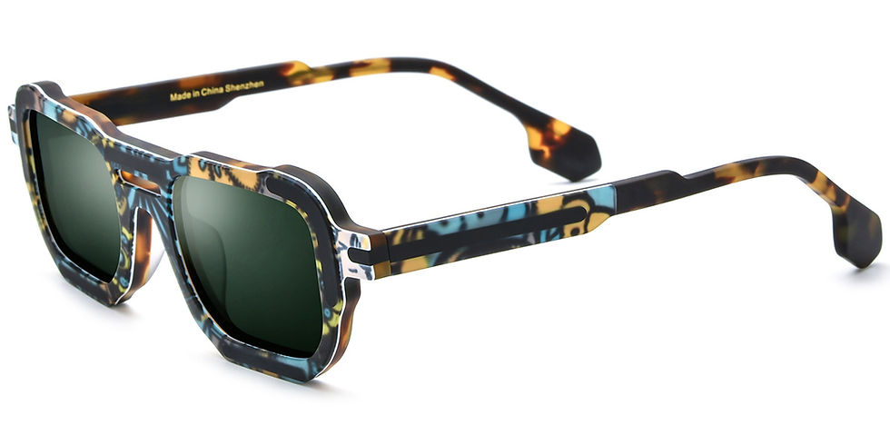 Aviator style acetate frame fashion sunglasses 