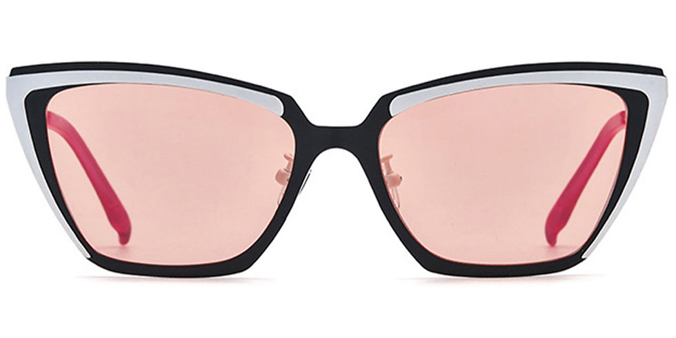 Titanium frame fashion sunglasses with roes pink polarised lenses