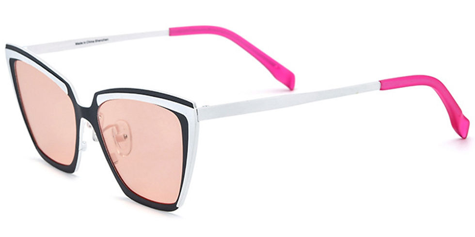 Titanium frame fashion sunglasses with roes pink polarised lenses