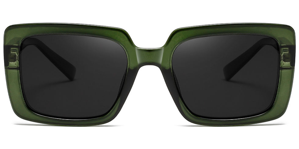 Oversized Green rectangular acetate frame sunglasses