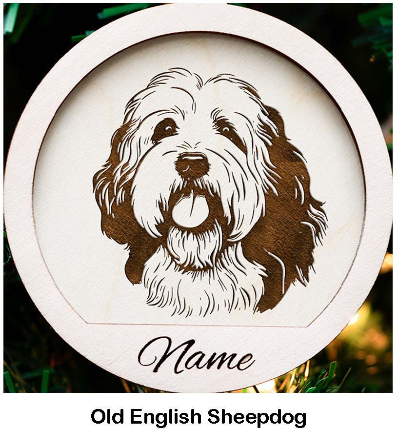 Old English Sheepdog Personalized Dog Ornament