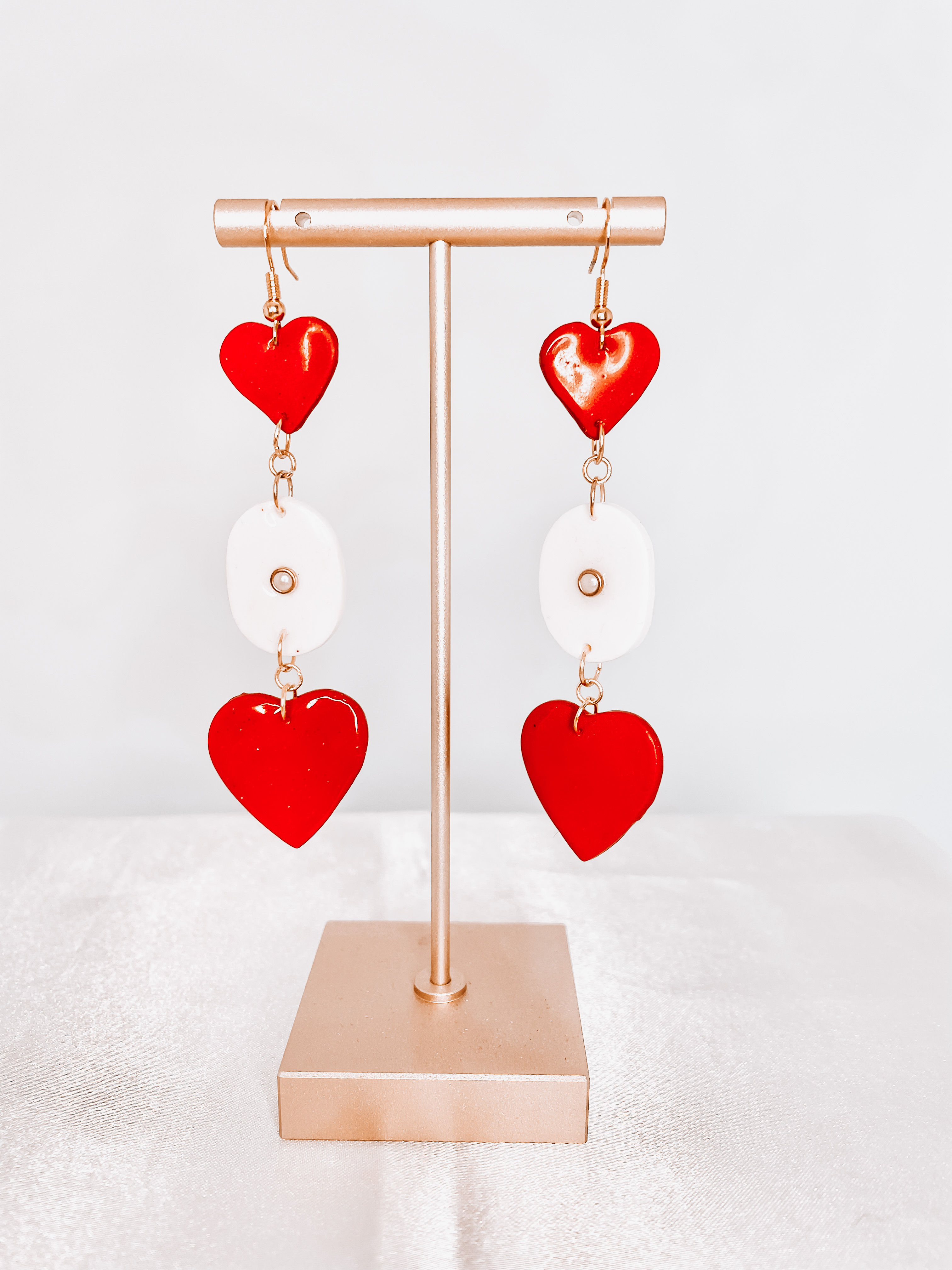 Triple Drop Valentines Earrings