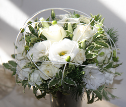 Bouquet cage blanc et vert
