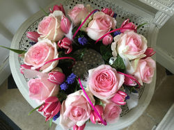Couronne roses et perles