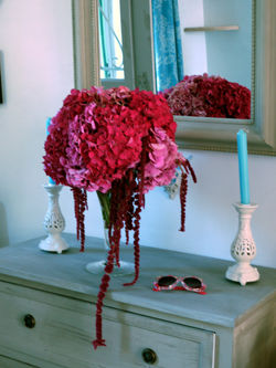 Coupe d'hortensia et amaranthe