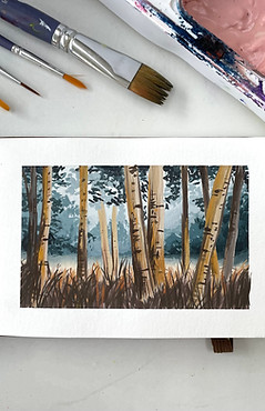 Gouache Birch Trees.jpeg