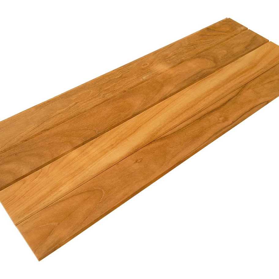 Two planks of wood, angled, showing woodgrain and color variations, Diamond Tropical Hardwoods.