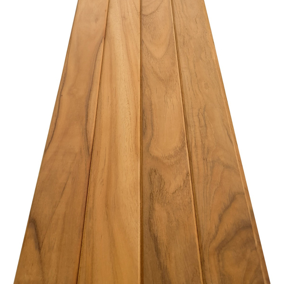 Close-up of hardwood planks, showing grain and color, Diamond Tropical Hardwoods.