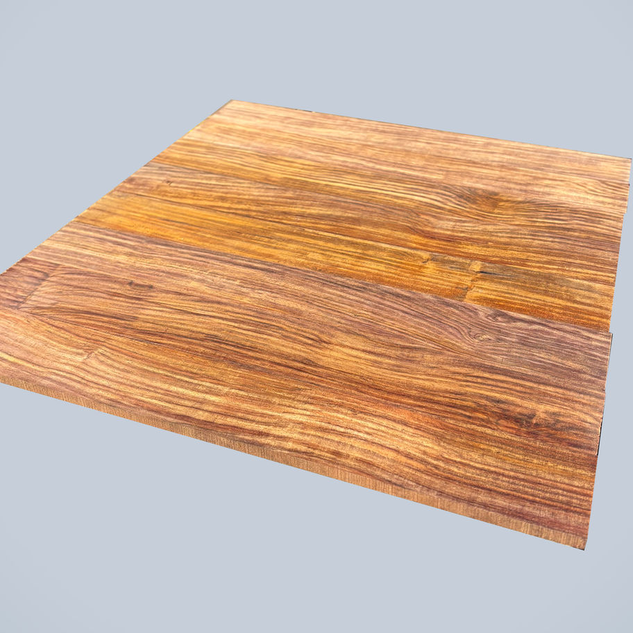Wooden floorboards, with Premium Figured Mahogany Boards. Displayed on a gray background.