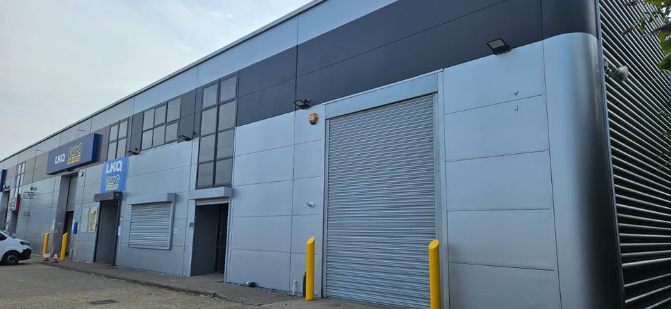 Commercial building cladding after professional respraying