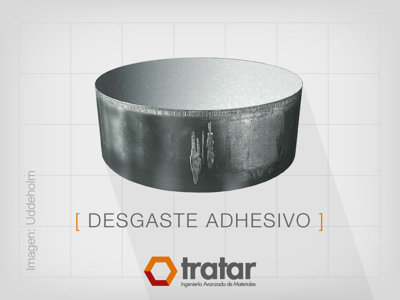 Gráfica técnica industrial que ilustra un ejemplo de desgaste adhesivo