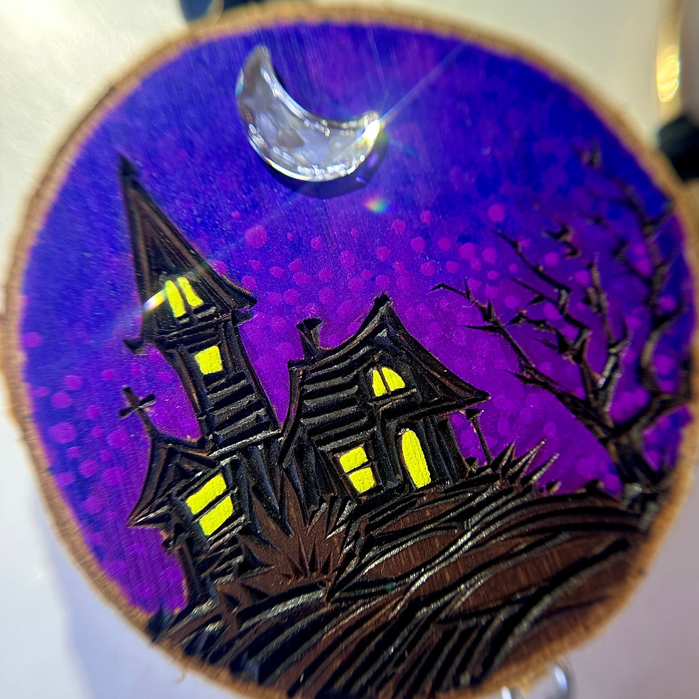 Thumbnail: “Halloween Houses” original handmade suncatchers/ornaments 