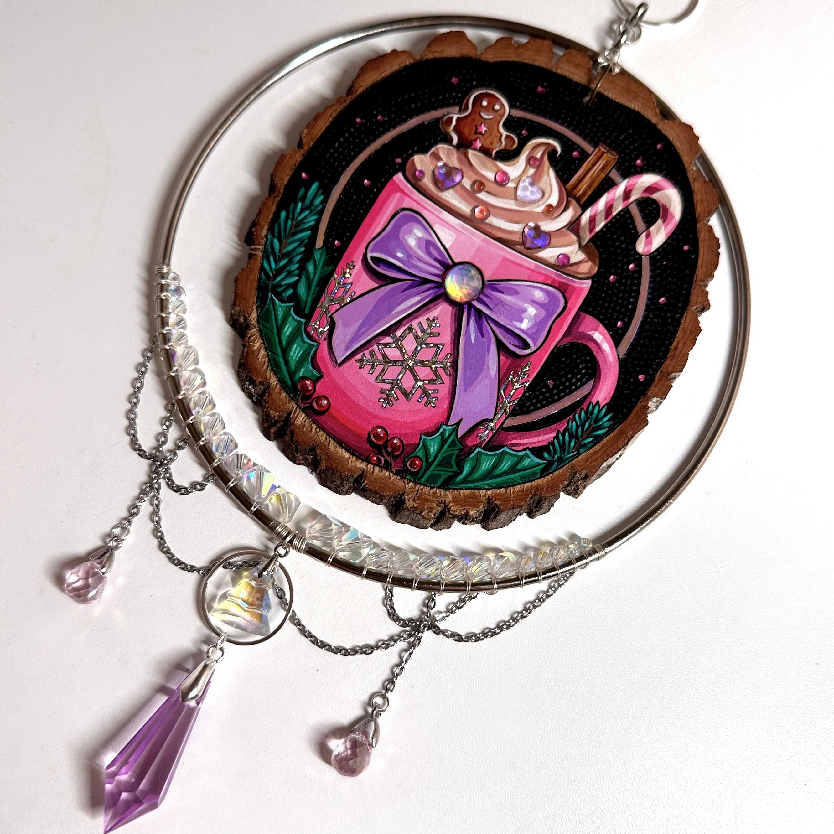 “Pink Winter Cheers” suncatcher