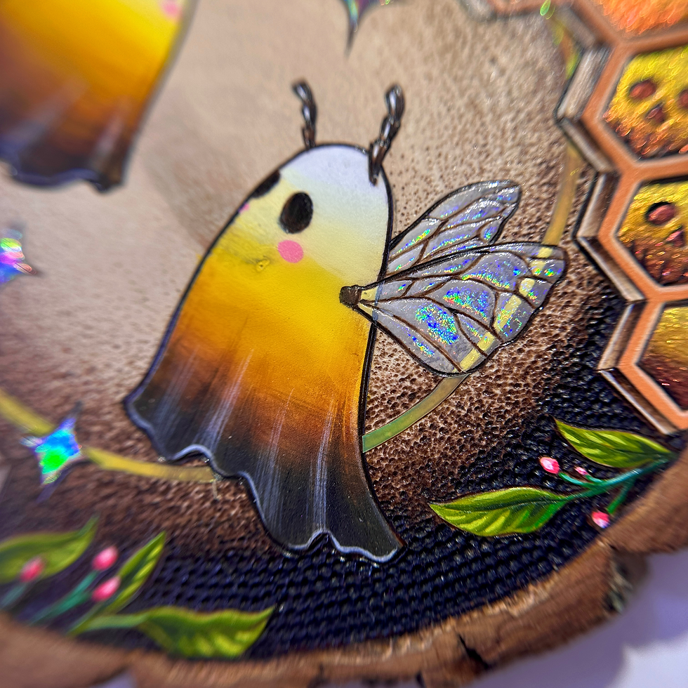 Thumbnail: “Honey Moon Ghosts” suncatcher 