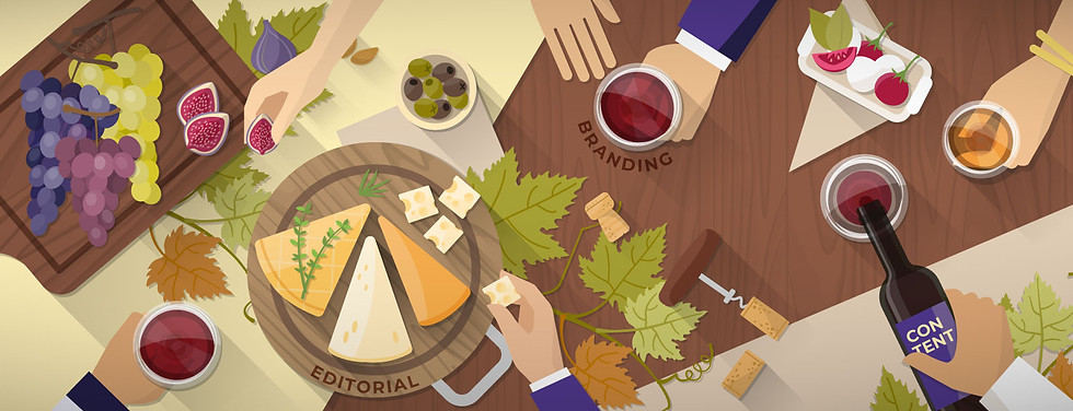 This image showcases our food and wine content marketing services.