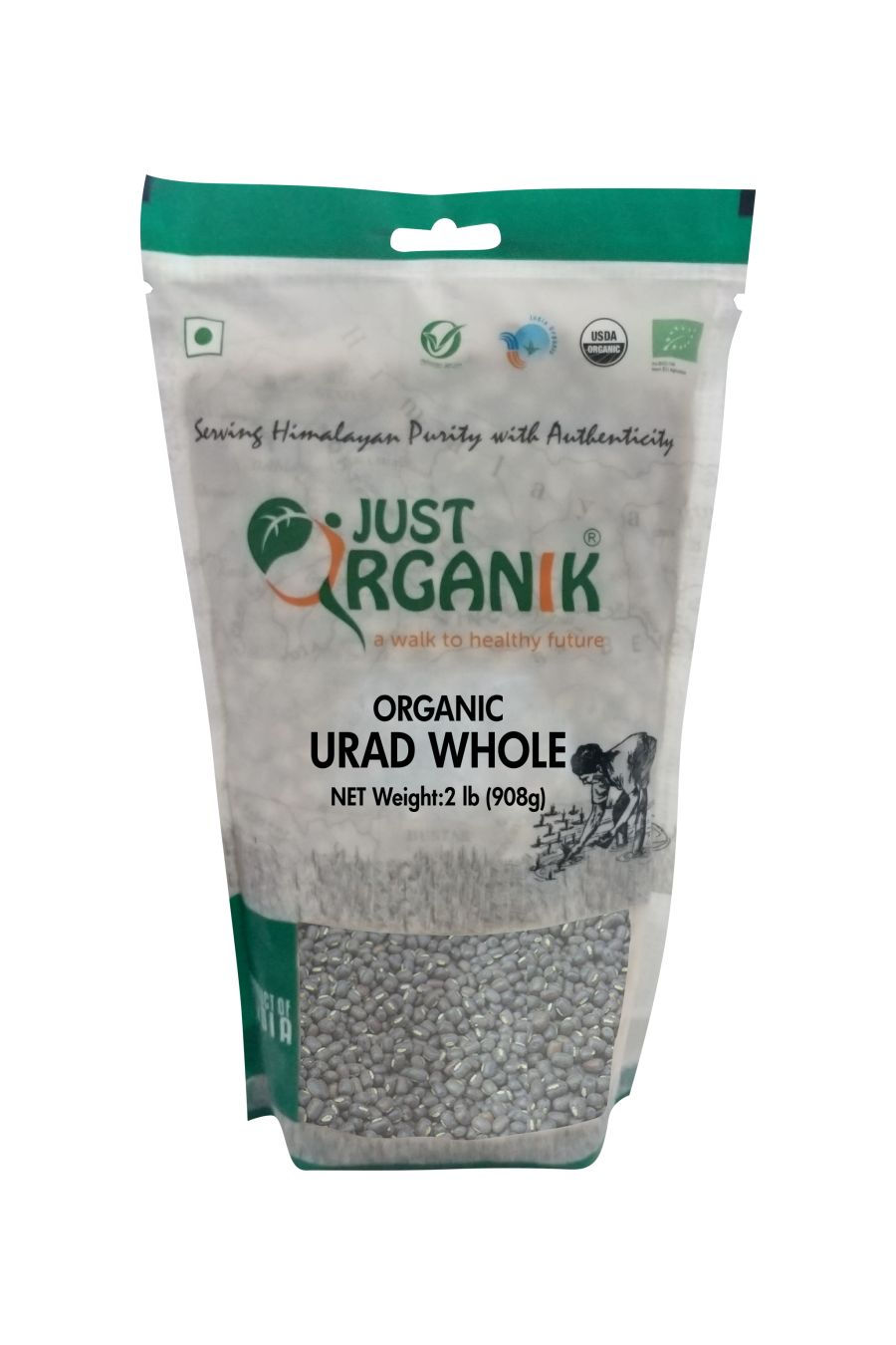 Thumbnail: Organic Whole Urad Gota, Black Lentils 2 LB