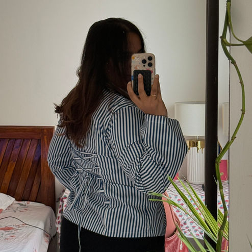 Back view of a shirt bought from an instagram store