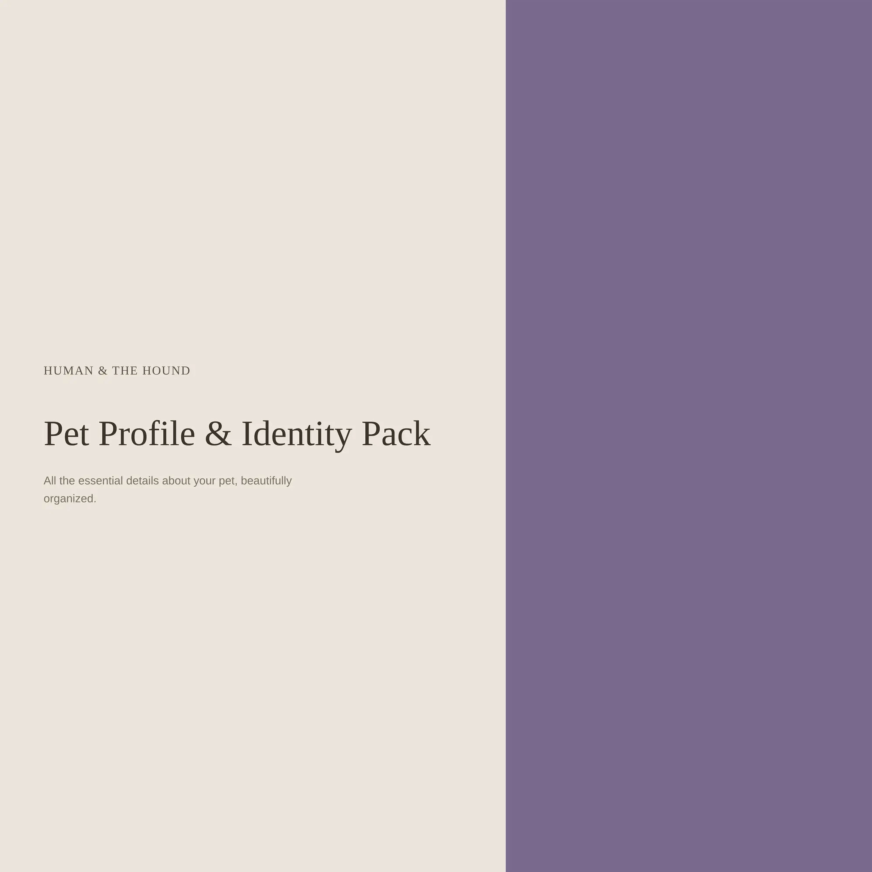 Pet Profile & Identity Pack