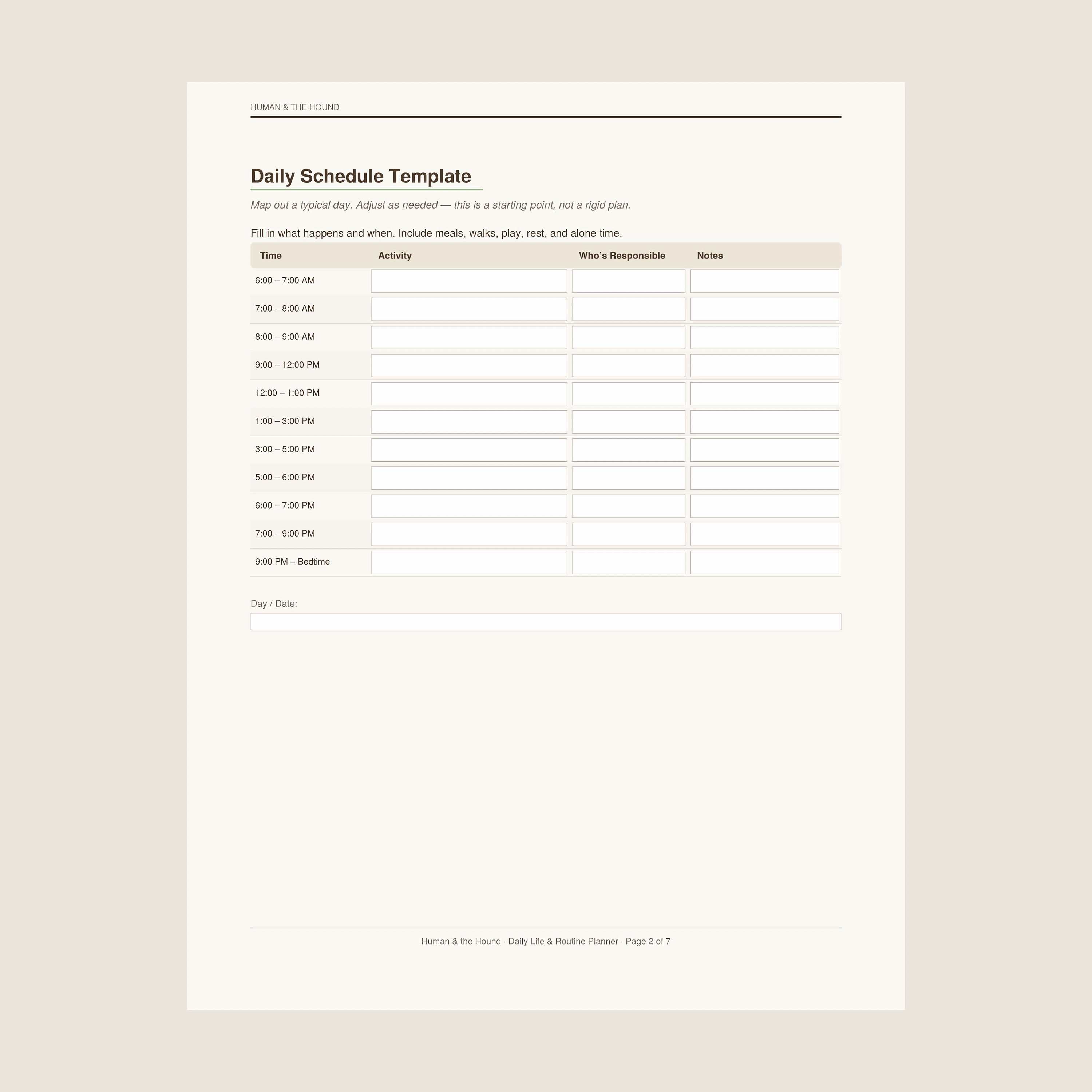 Daily Life Routine Planner