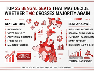 Top 25 Bengal Seats That May Decide Whether TMC Crosses Majority Again.