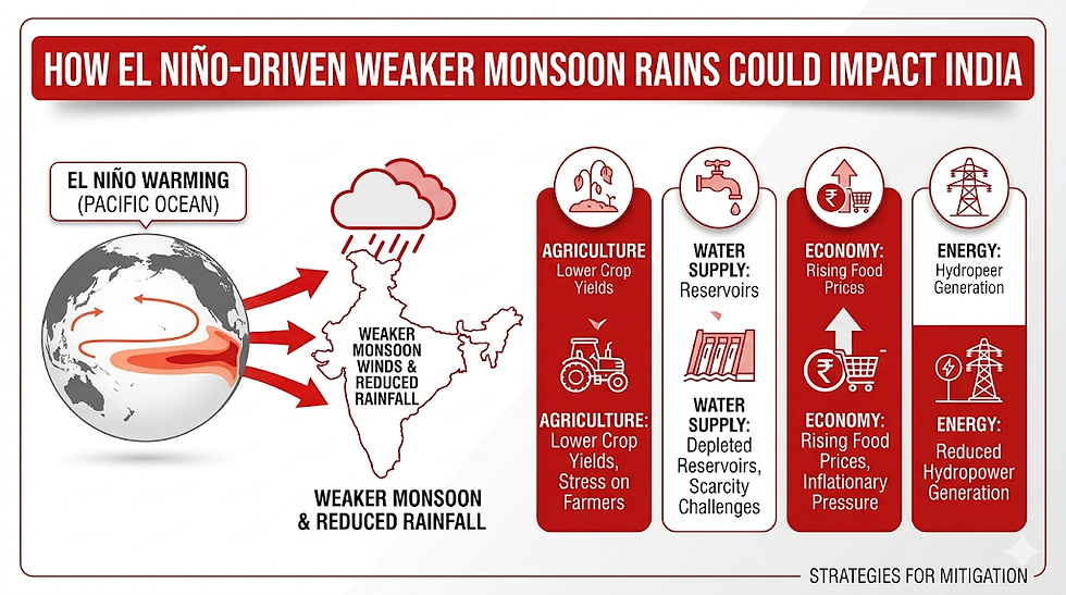 El Nino-driven weaker monsoon rains