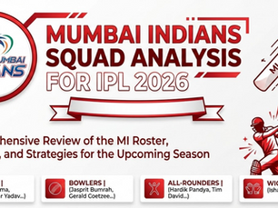 Mumbai Indians Squad Analysis for IPL 2026.