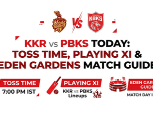 KKR vs PBKS Today: Toss Time, Playing XI and Eden Gardens Match Guide.