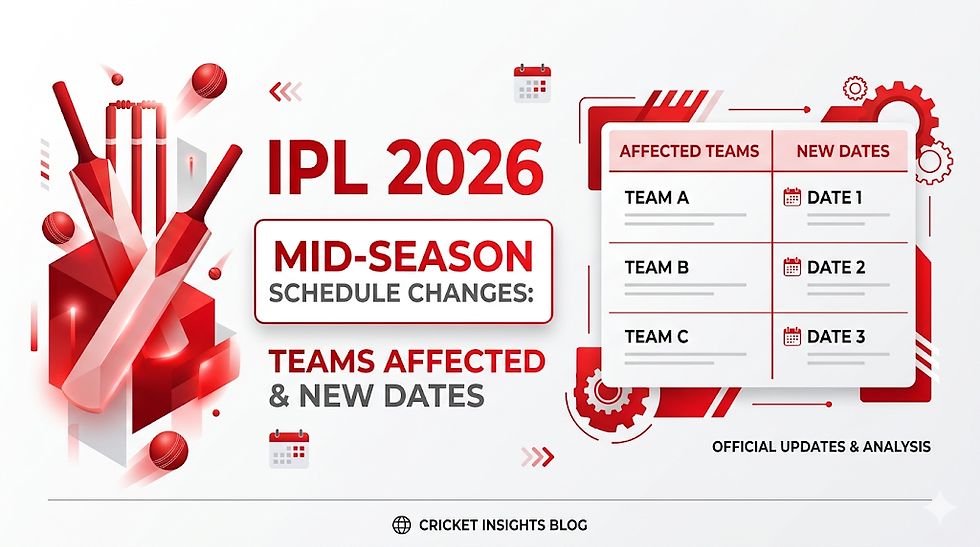 IPL 2026 Mid-Season Schedule Changes