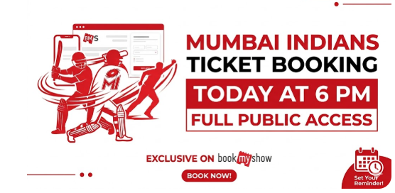 Mumbai Indians Ticket Booking Today at 6 PM: Full Public Access on BookMyShow.