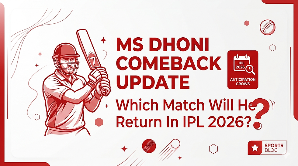 MS Dhoni Comeback Update