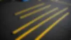 Agility ladder set up on a gym floor