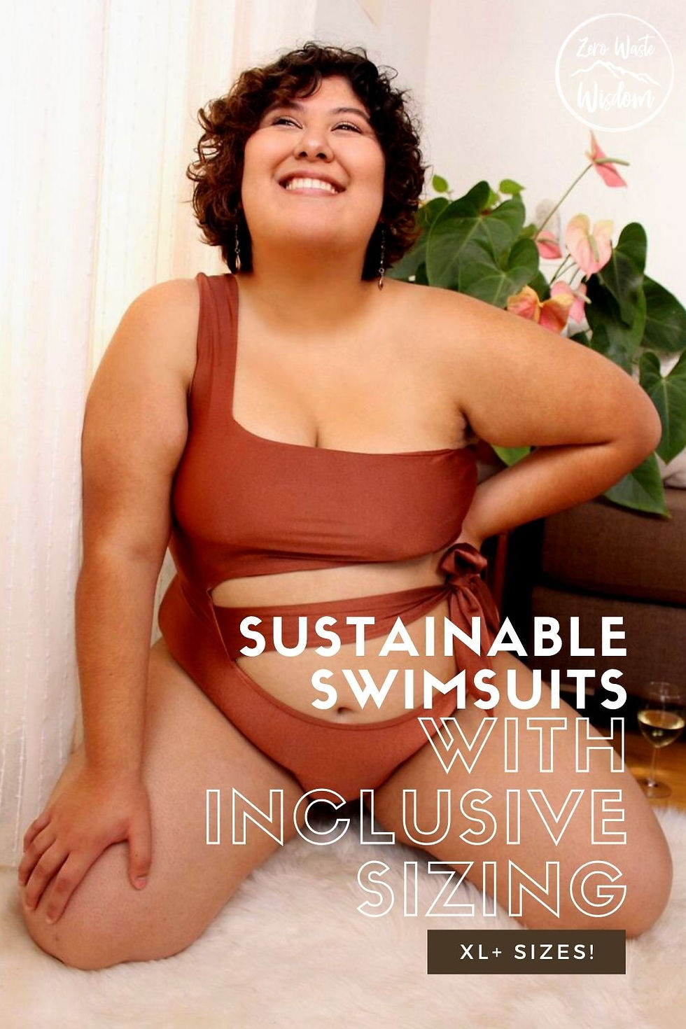 sustainable swimsuits with inclusive sizing pinterest graphic zero waste wisdom