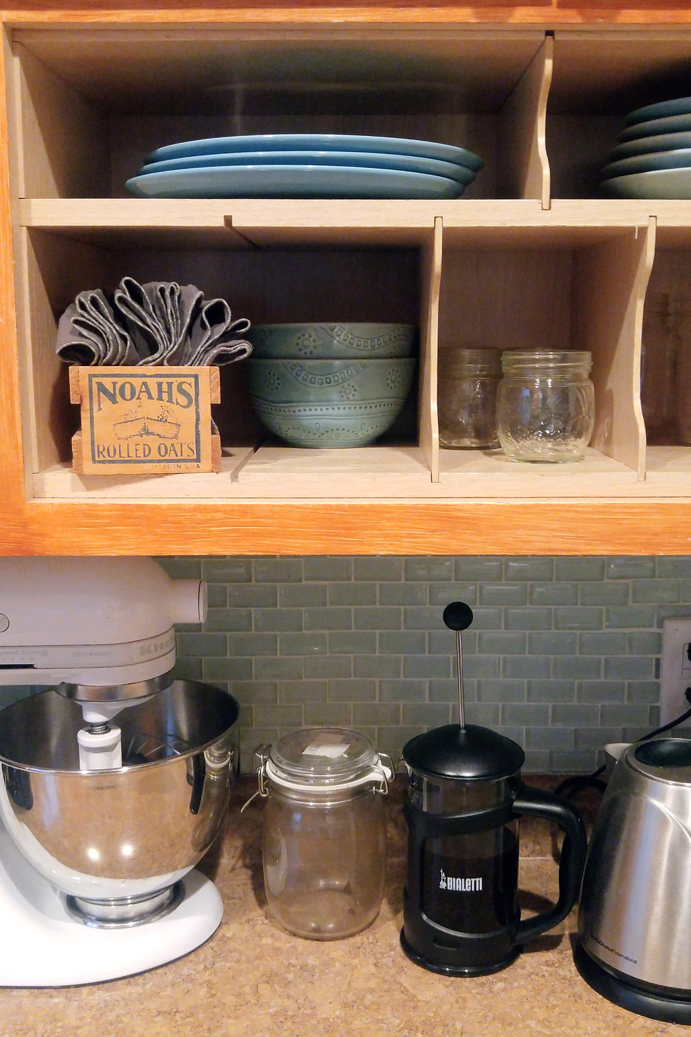 Unpaper towels on a shelf