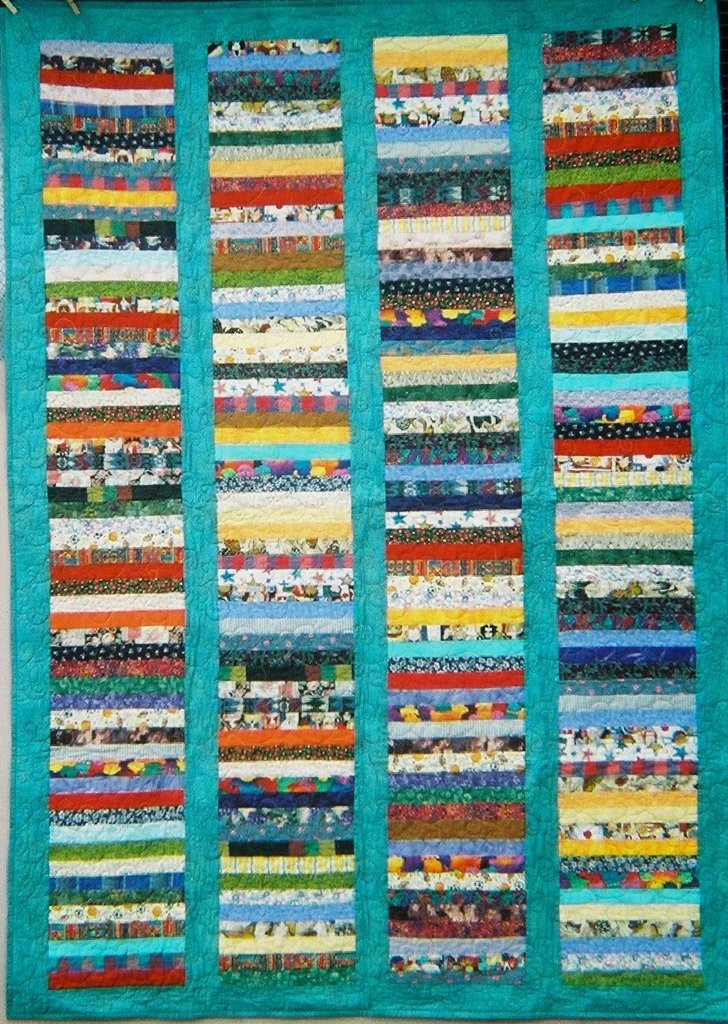 Multi-Colored Strip Quilt