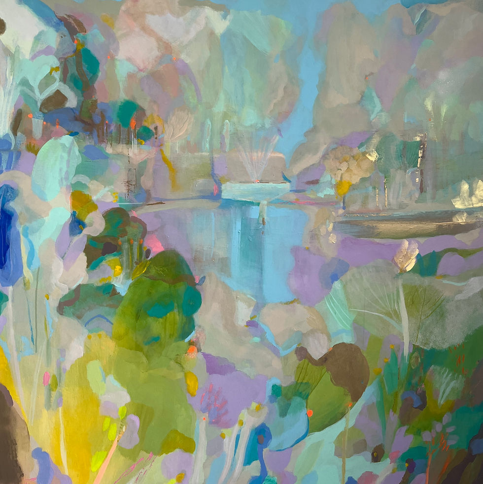 Summer Garden of Oranges, Watching the Bird Fountain