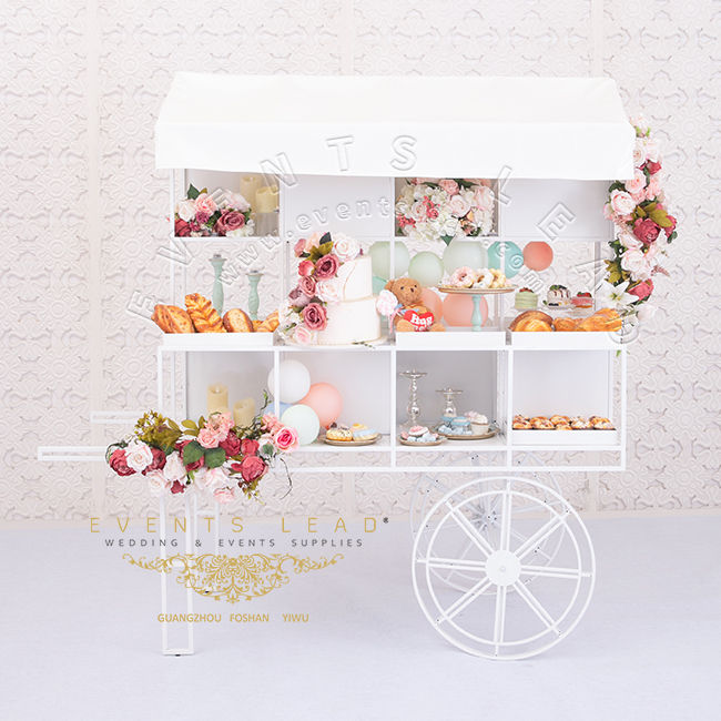 Thumbnail: Popular Baby Shower Anniversary Ideas White Iron RHEA Dessert Cart  1 buyer