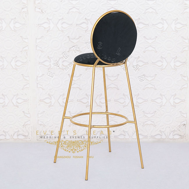 Thumbnail: Black Velvet Stainless Steel High Bar Furniture Chair For Wedding Suppplies