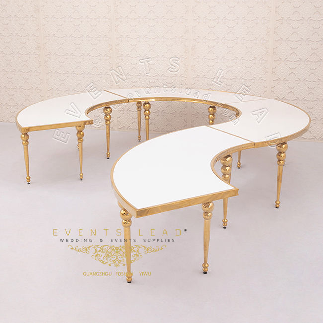 Thumbnail: Golden Half Moon Luxury Dining Banquet Tables For Wedding Events