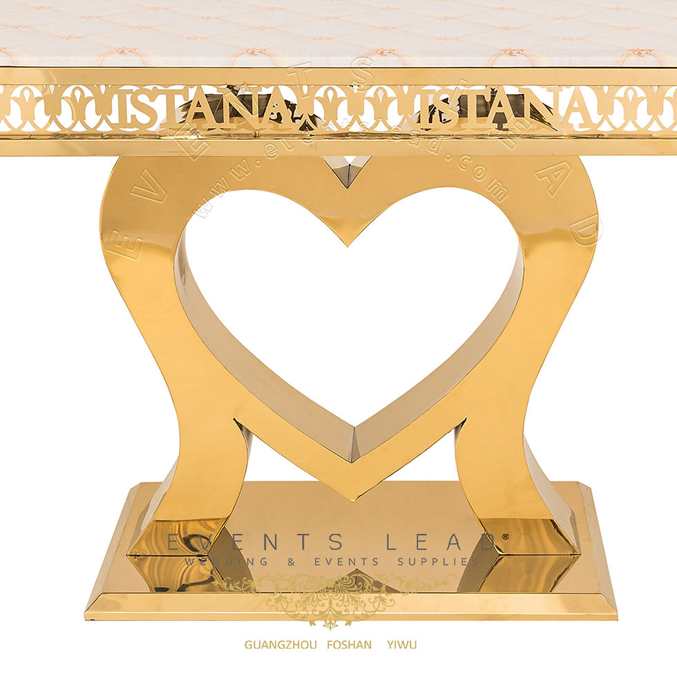 Thumbnail: Newest Design Heart Shape Base Luxury Stainless Steel HATHOR Wedding Table